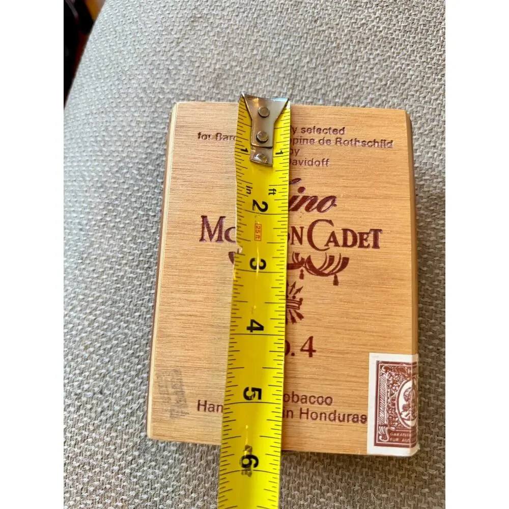 Zino Mouton Cadet No. 4 Empty Wood Cigar Box Davidoff Honduras Vintage